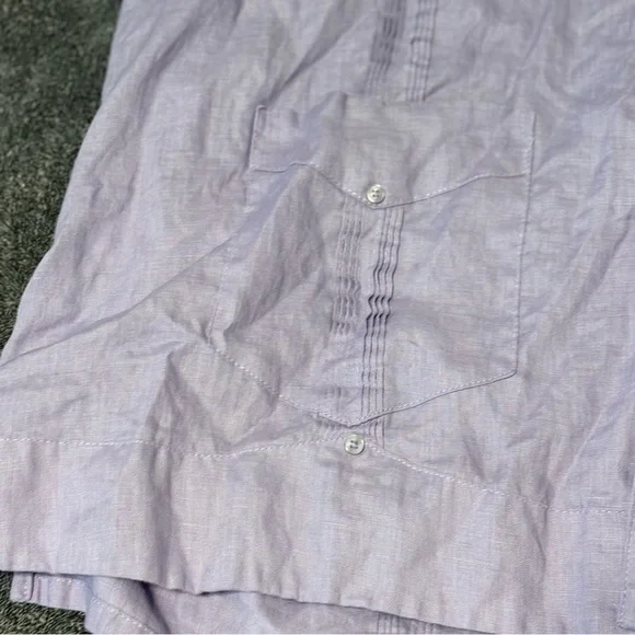 Men’s Cubavera Purple 100% Linen Casual Button Down Shirt 2X - Picture 4 of 8